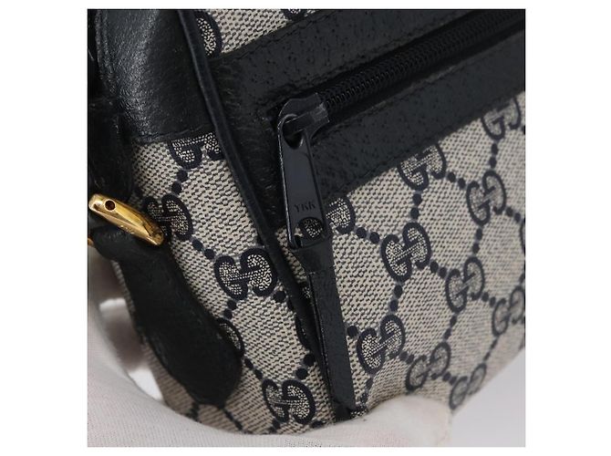 Gucci Borsa a Spalla GG Supreme Sherry Line PVC Navy Gold 98 02 004 Auth ki6519 D'oro Blu navy - vista 18