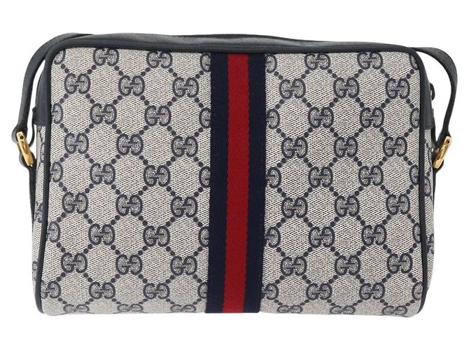 Gucci Borsa a Spalla GG Supreme Sherry Line PVC Navy Gold 98 02 004 Auth ki6519 D'oro Blu navy - vista 2