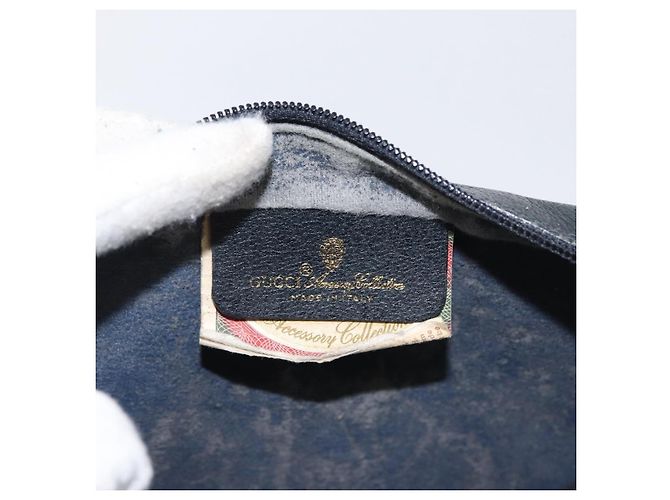 Gucci Borsa a Spalla GG Supreme Sherry Line PVC Navy Gold 98 02 004 Auth ki6519 D'oro Blu navy - vista 20