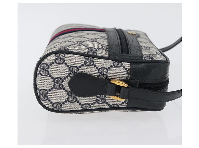 Gucci Borsa a Spalla GG Supreme Sherry Line PVC Navy Gold 98 02 004 Auth ki6519 D'oro Blu navy - vista 3