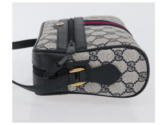 Gucci Borsa a Spalla GG Supreme Sherry Line PVC Navy Gold 98 02 004 Auth ki6519 D'oro Blu navy - vista 4