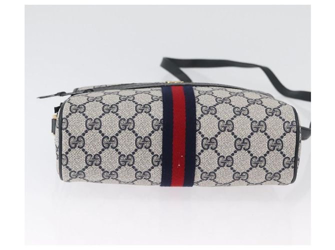 Gucci Borsa a Spalla GG Supreme Sherry Line PVC Navy Gold 98 02 004 Auth ki6519 D'oro Blu navy - vista 5