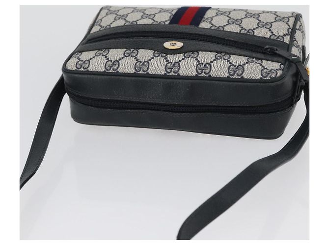 Gucci Borsa a Spalla GG Supreme Sherry Line PVC Navy Gold 98 02 004 Auth ki6519 D'oro Blu navy - vista 6