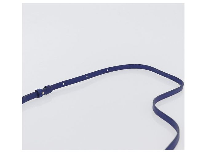 Céline Borsa a Spalla Trio Grande in Pelle Blu Oro Auth ki6538 D'oro - vista 8