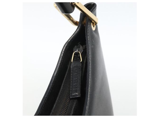 Borsa a Spalla in Pelle Gucci Bamboo Nera Oro 001 3006 Auth LNZ326 Nero D'oro - vista 10