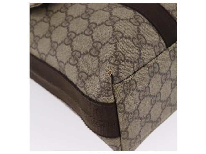 Gucci Borsa a Spalla GG Supreme in PVC Pelle Beige Argento 122373 Auth 173598 - vista 15