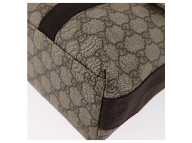 Gucci Borsa a Spalla GG Supreme in PVC Pelle Beige Argento 122373 Auth 173598 - vista 16