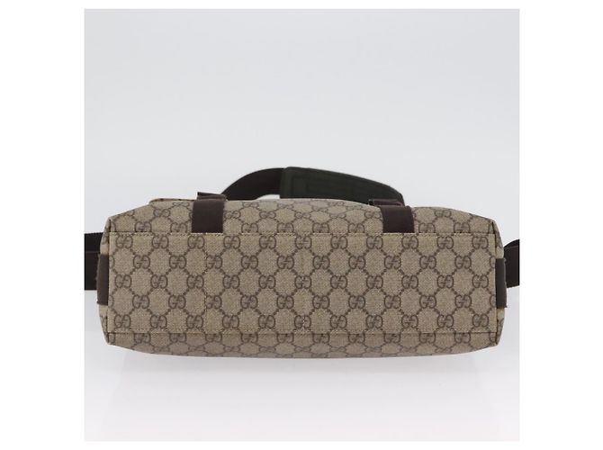 Gucci Borsa a Spalla GG Supreme in PVC Pelle Beige Argento 122373 Auth 173598 - vista 6