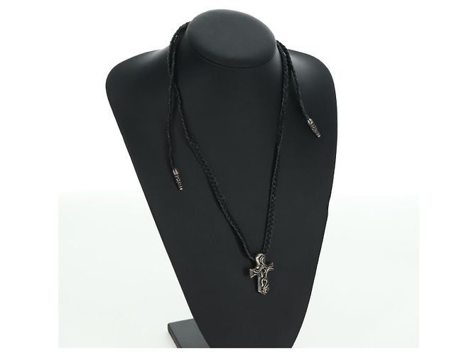 Collana Chrome Hearts Small Balkan Cross/W Boro Chip in argento Ag925 Auth 168247SM - vista 18