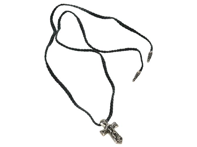 Collana Chrome Hearts Small Balkan Cross/W Boro Chip in argento Ag925 Auth 168247SM - vista 2