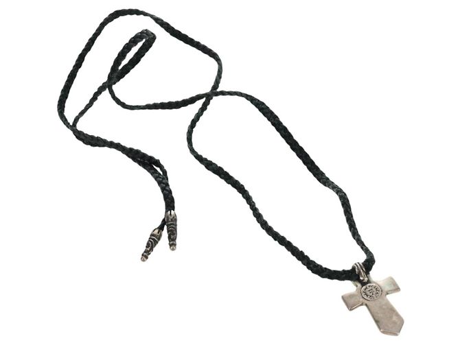 Collana Chrome Hearts Small Balkan Cross/W Boro Chip in argento Ag925 Auth 168247SM - vista 7