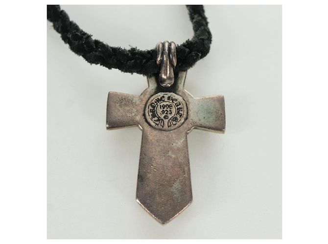 Collana Chrome Hearts Small Balkan Cross/W Boro Chip in argento Ag925 Auth 168247SM - vista 8