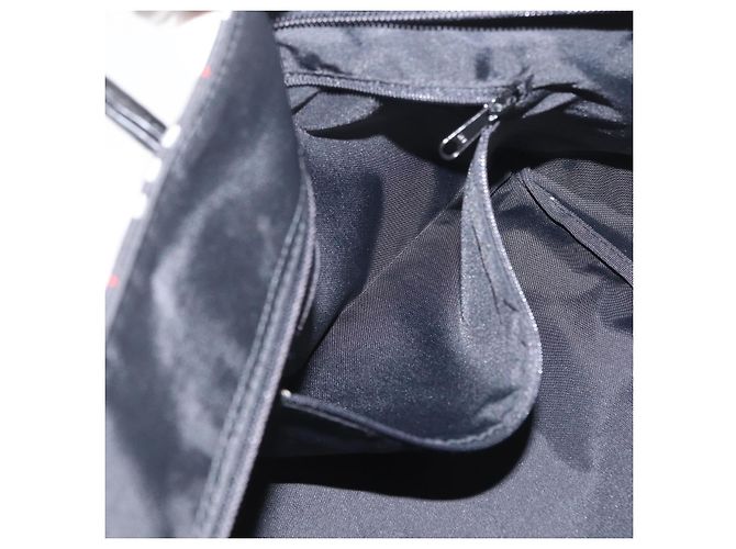 Borsa a mano Burberrys Nova Check Blue Label in nylon nero e argento Auth fm5217 - vista 12