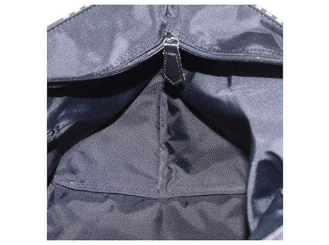Borsa a mano Burberrys Nova Check Blue Label in nylon nero e argento Auth fm5217 - vista 18