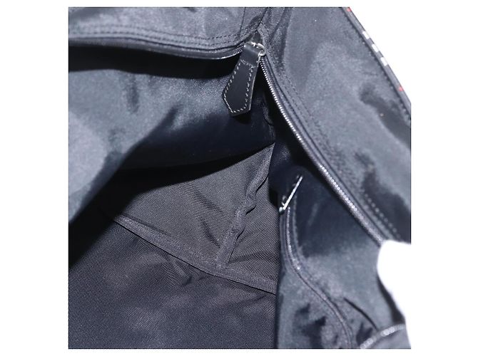 Borsa a mano Burberrys Nova Check Blue Label in nylon nero e argento Auth fm5217 - vista 19