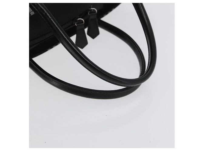 Borsa a mano Burberrys Nova Check Blue Label in nylon nero e argento Auth fm5217 - vista 7