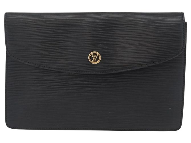 LOUIS VUITTON Clutch Montaigne 23 Epi Nero M52662 LV Auth 172524 - vista 13