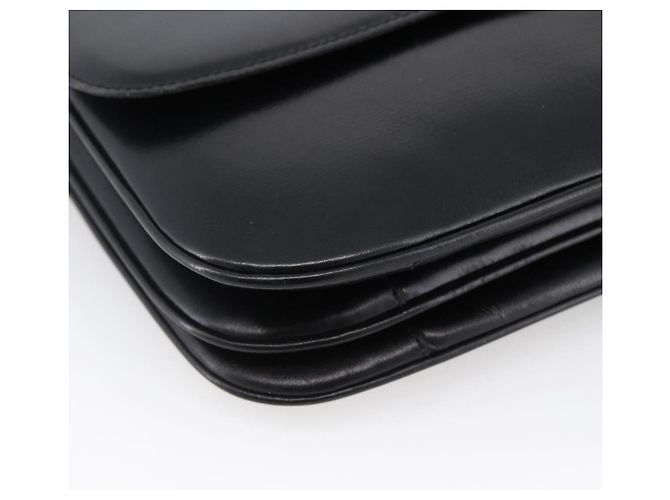 Céline Borsa a Spalla Horsebit in Pelle Nera e Oro Auth ka2765 Nero D'oro - vista 16