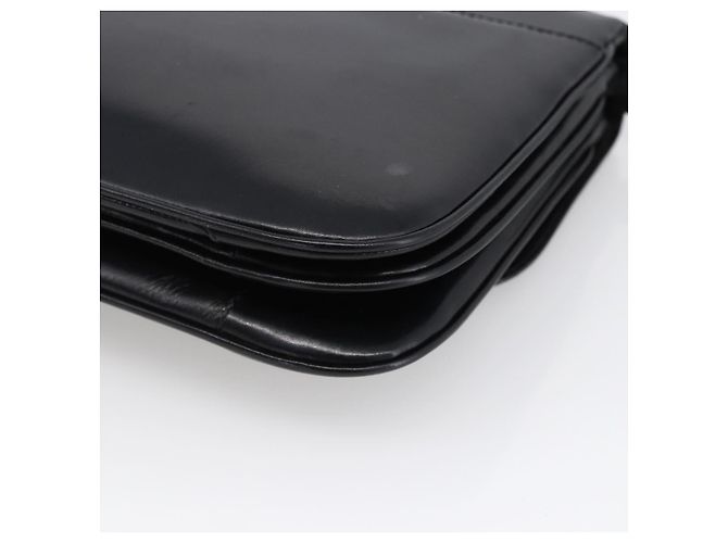 Céline Borsa a Spalla Horsebit in Pelle Nera e Oro Auth ka2765 Nero D'oro - vista 17