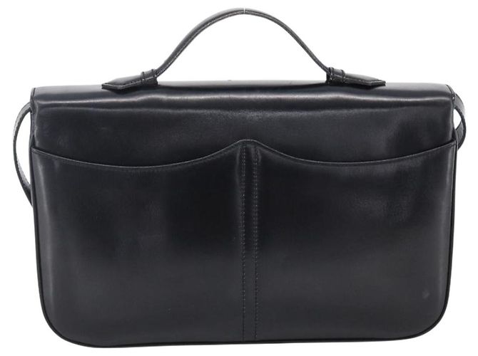 Céline Borsa a Spalla Horsebit in Pelle Nera e Oro Auth ka2765 Nero D'oro - vista 2