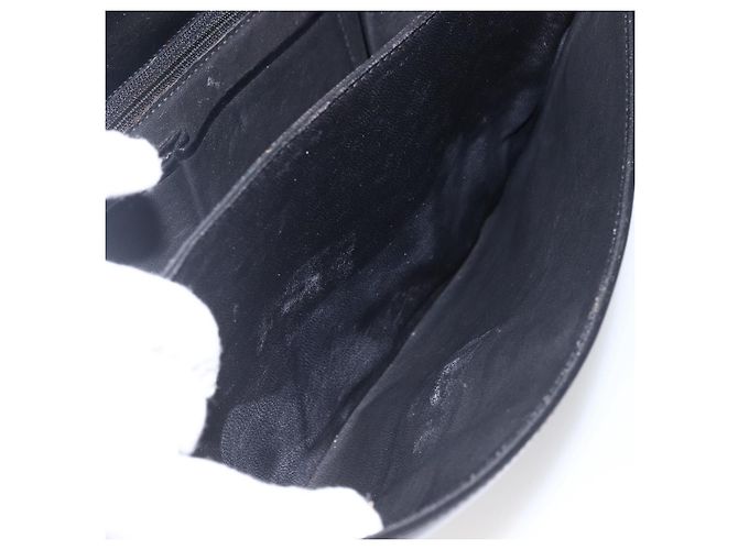 Céline Borsa a Spalla Horsebit in Pelle Nera e Oro Auth ka2765 Nero D'oro - vista 23