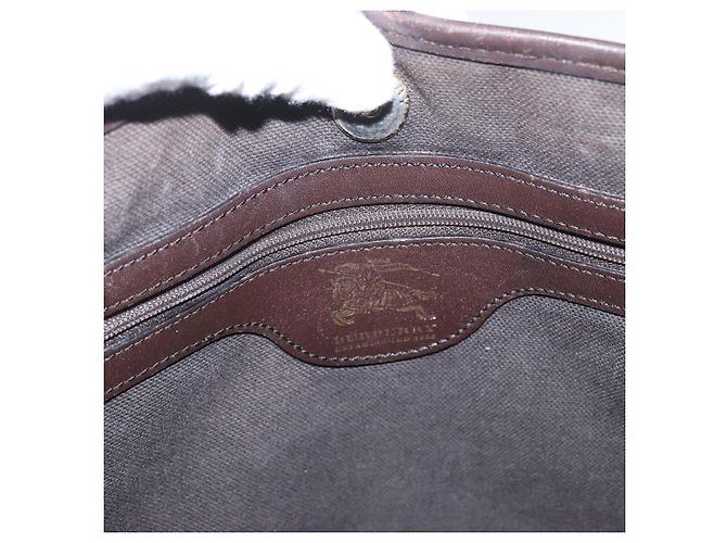 Borsa a mano in PVC beige e oro con motivo Nova Check di BURBERRY Auth 172725 D'oro - vista 10
