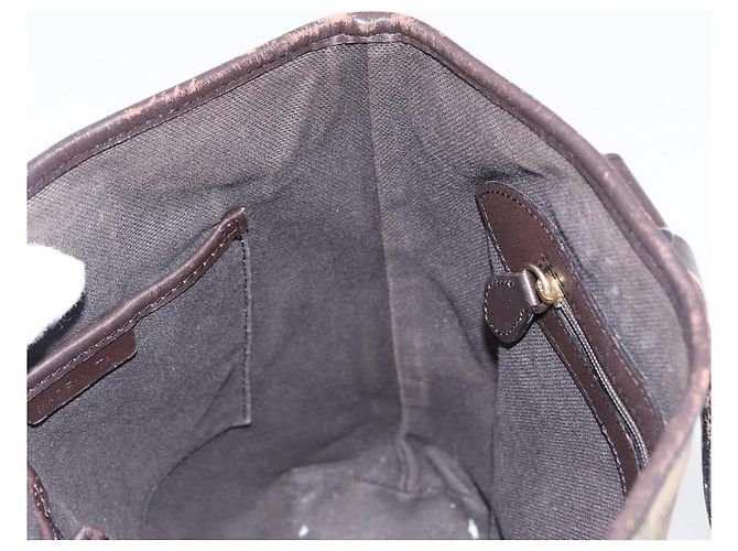 Borsa a mano in PVC beige e oro con motivo Nova Check di BURBERRY Auth 172725 D'oro - vista 18