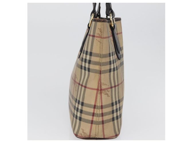 Borsa a mano in PVC beige e oro con motivo Nova Check di BURBERRY Auth 172725 D'oro - vista 4