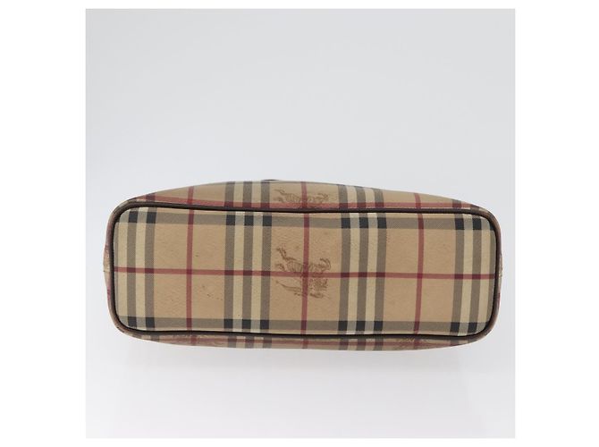 Borsa a mano in PVC beige e oro con motivo Nova Check di BURBERRY Auth 172725 D'oro - vista 5