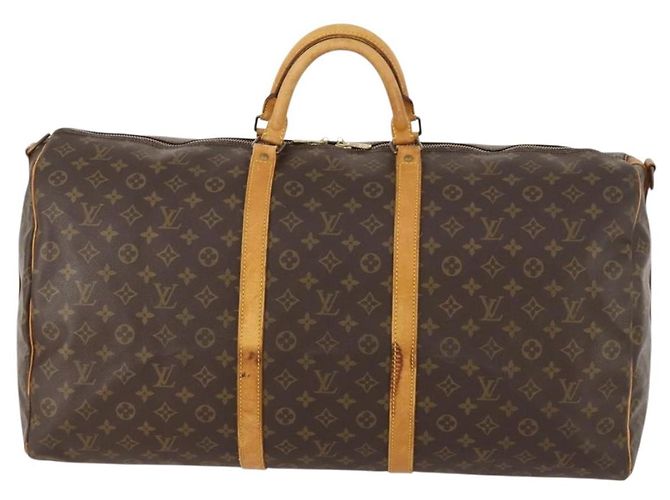 LOUIS VUITTON Borsa Boston Monogram Keepall Bandouliere 60 M41412 LV Auth BA10840 Monogramma - vista 13