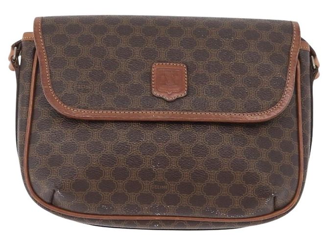 Céline Borsa a spalla in tela Macadam CELINE in pelle PVC marrone oro Auth fm5173 D'oro - vista 13