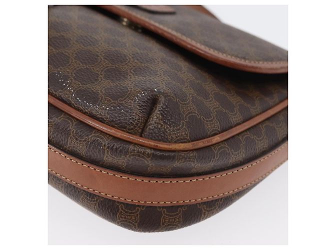 Céline Borsa a spalla in tela Macadam CELINE in pelle PVC marrone oro Auth fm5173 D'oro - vista 14