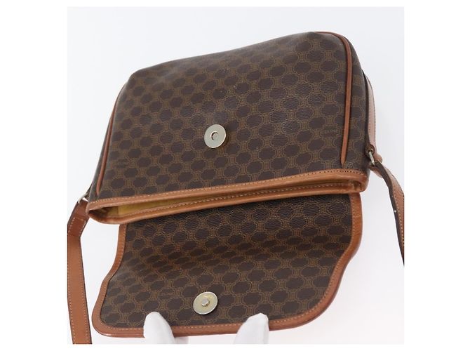 Céline Borsa a spalla in tela Macadam CELINE in pelle PVC marrone oro Auth fm5173 D'oro - vista 18