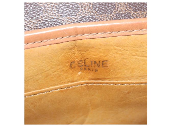 Céline Borsa a spalla in tela Macadam CELINE in pelle PVC marrone oro Auth fm5173 D'oro - vista 19