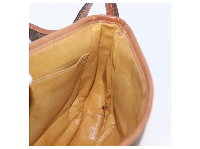 Céline Borsa a spalla in tela Macadam CELINE in pelle PVC marrone oro Auth fm5173 D'oro - vista 20
