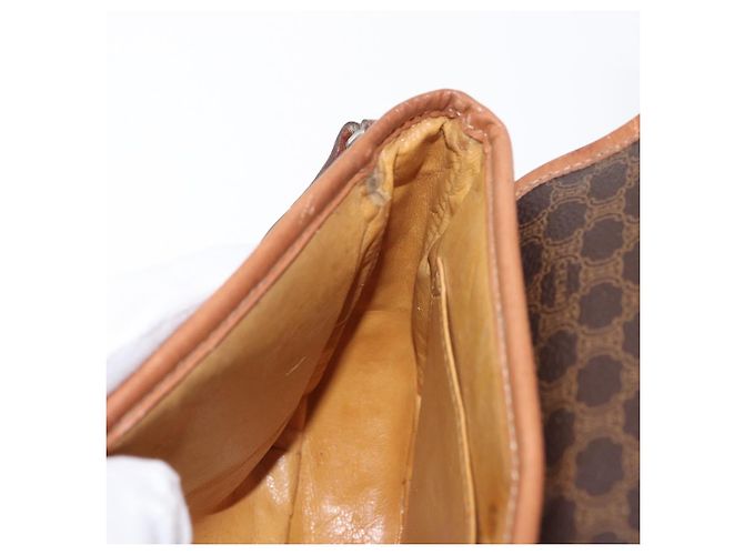 Céline Borsa a spalla in tela Macadam CELINE in pelle PVC marrone oro Auth fm5173 D'oro - vista 21