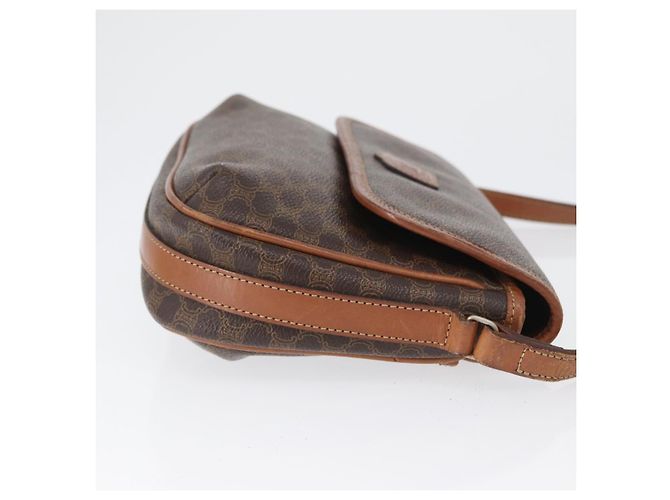 Céline Borsa a spalla in tela Macadam CELINE in pelle PVC marrone oro Auth fm5173 D'oro - vista 3