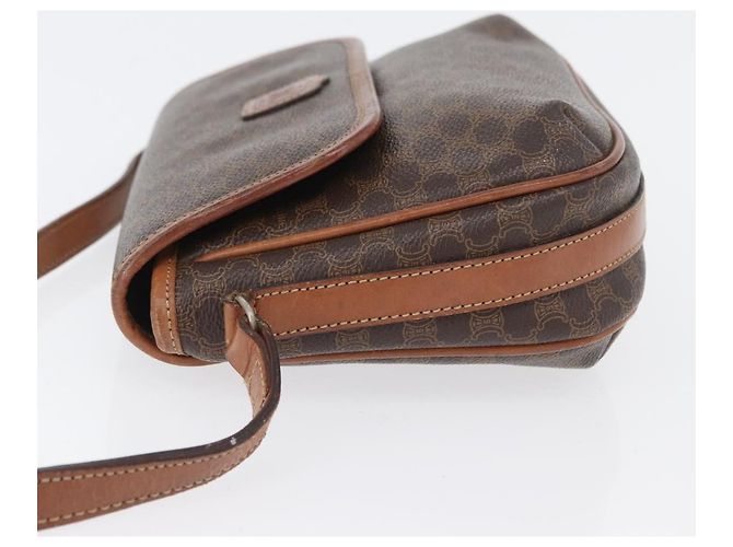 Céline Borsa a spalla in tela Macadam CELINE in pelle PVC marrone oro Auth fm5173 D'oro - vista 4