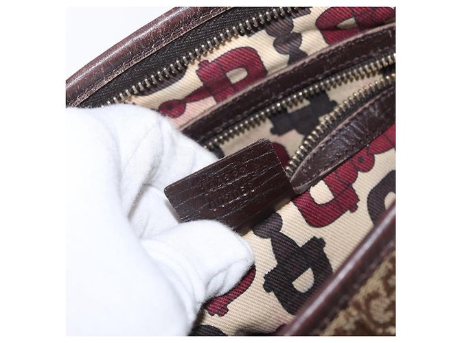 Borsa a Spalla Gucci GG Canvas Web Sherry Line Beige Oro Rosso 144388 Auth gh1840 D'oro - vista 12