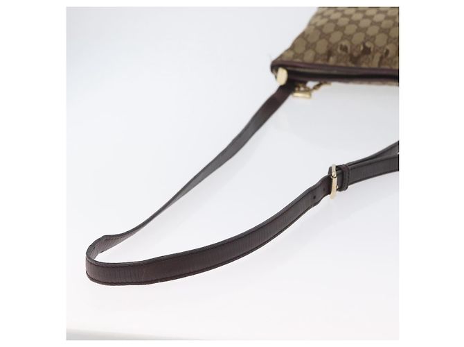 Borsa a Spalla Gucci GG Canvas Web Sherry Line Beige Oro Rosso 144388 Auth gh1840 D'oro - vista 7