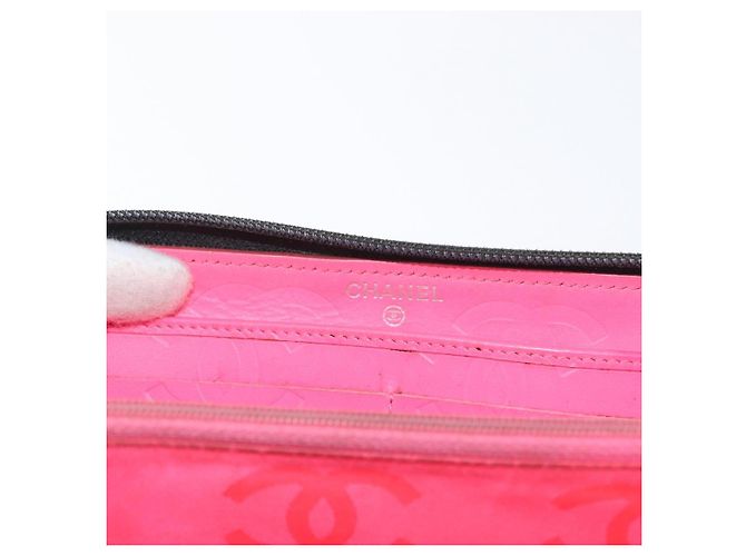 CHANEL Langer Geldbeutel Cambon Kalbsleder Schwarz CC Auth 173018 - Ansicht 10