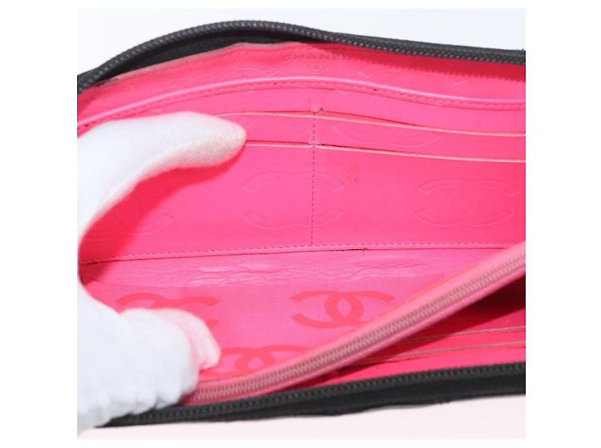 CHANEL Langer Geldbeutel Cambon Kalbsleder Schwarz CC Auth 173018 - Ansicht 11