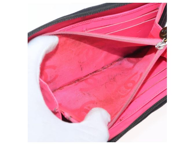 CHANEL Langer Geldbeutel Cambon Kalbsleder Schwarz CC Auth 173018 - Ansicht 12