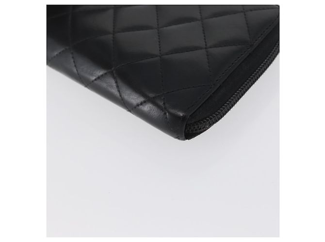 CHANEL Langer Geldbeutel Cambon Kalbsleder Schwarz CC Auth 173018 - Ansicht 14
