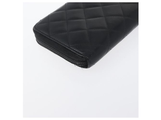 CHANEL Langer Geldbeutel Cambon Kalbsleder Schwarz CC Auth 173018 - Ansicht 15