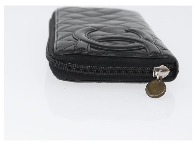 CHANEL Langer Geldbeutel Cambon Kalbsleder Schwarz CC Auth 173018 - Ansicht 4
