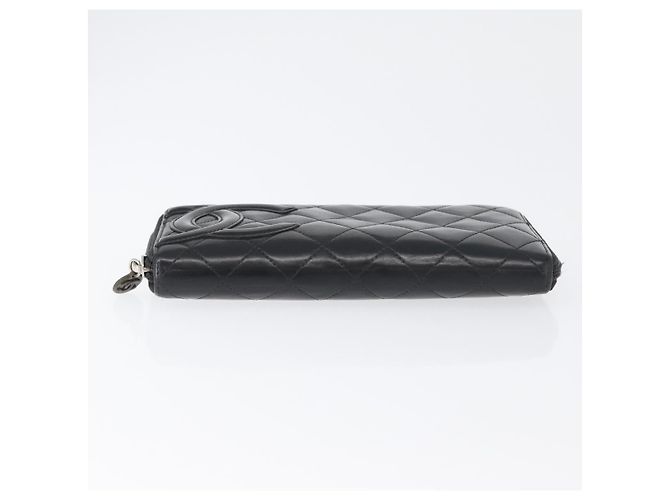 CHANEL Langer Geldbeutel Cambon Kalbsleder Schwarz CC Auth 173018 - Ansicht 6