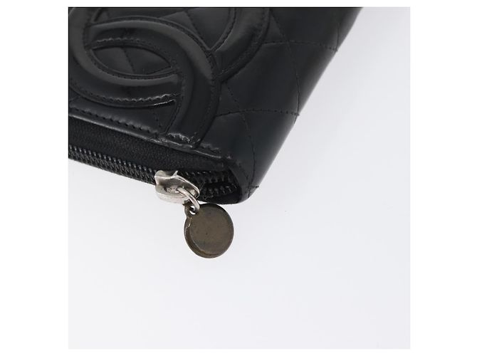 CHANEL Langer Geldbeutel Cambon Kalbsleder Schwarz CC Auth 173018 - Ansicht 7