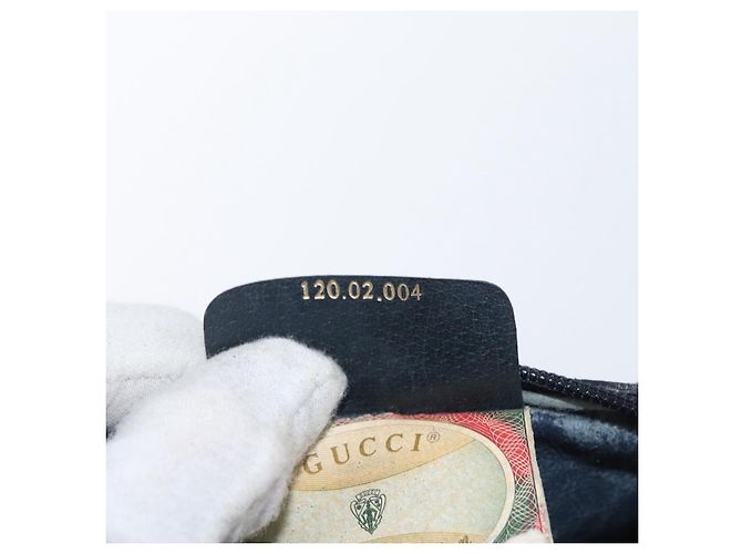 Borsa a Spalla Gucci GG Supreme Sherry Line PVC Blu Navy Oro 120 02 004 Auth mr2064 D'oro - vista 12