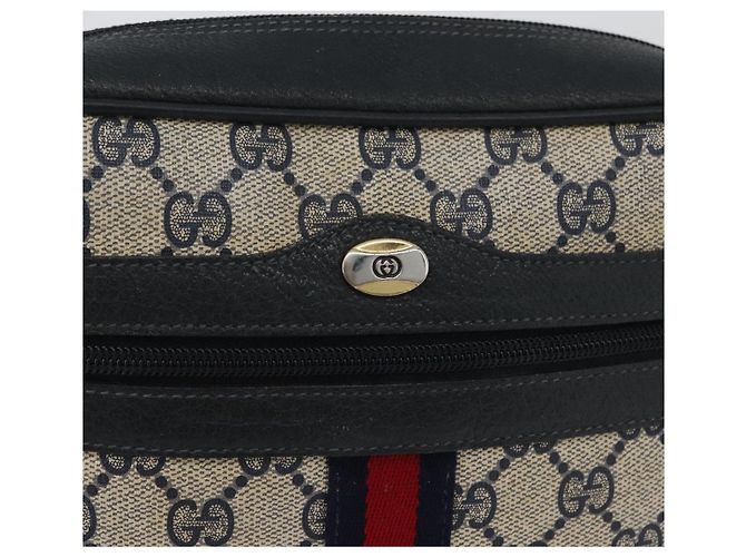 Borsa a Spalla Gucci GG Supreme Sherry Line PVC Blu Navy Oro 120 02 004 Auth mr2064 D'oro - vista 18